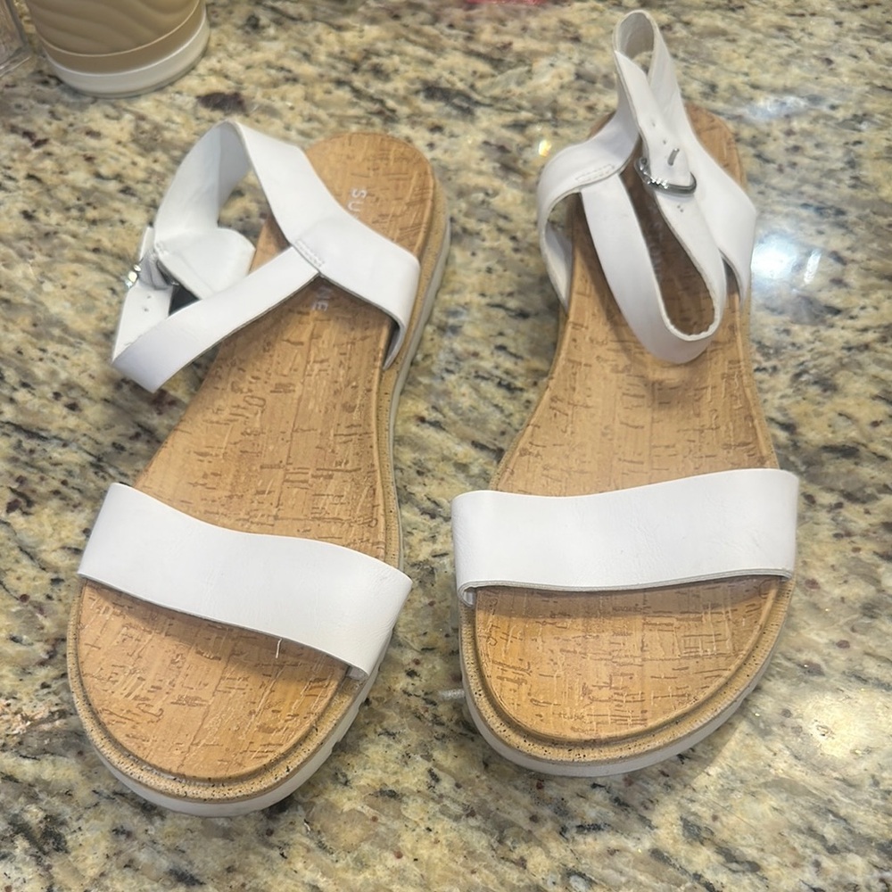 Sun + Stone White Minimalist Sandals